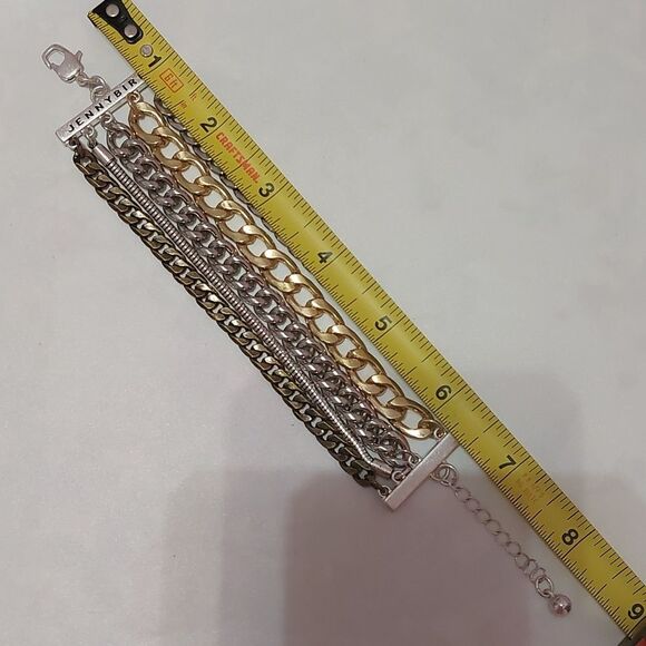 Jenny Bird Austin Cuff Mixed Metal Stacked Layered Chain Bracelet - Picture 5 of 5